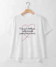 ZMKGE39090 al'aise modulation(アレーズモジュレーション) ロゴステッチデザインTシャツ ホワイト
