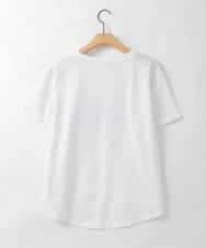 ZMKGE39090 al'aise modulation(アレーズモジュレーション) ロゴステッチデザインTシャツ ホワイト