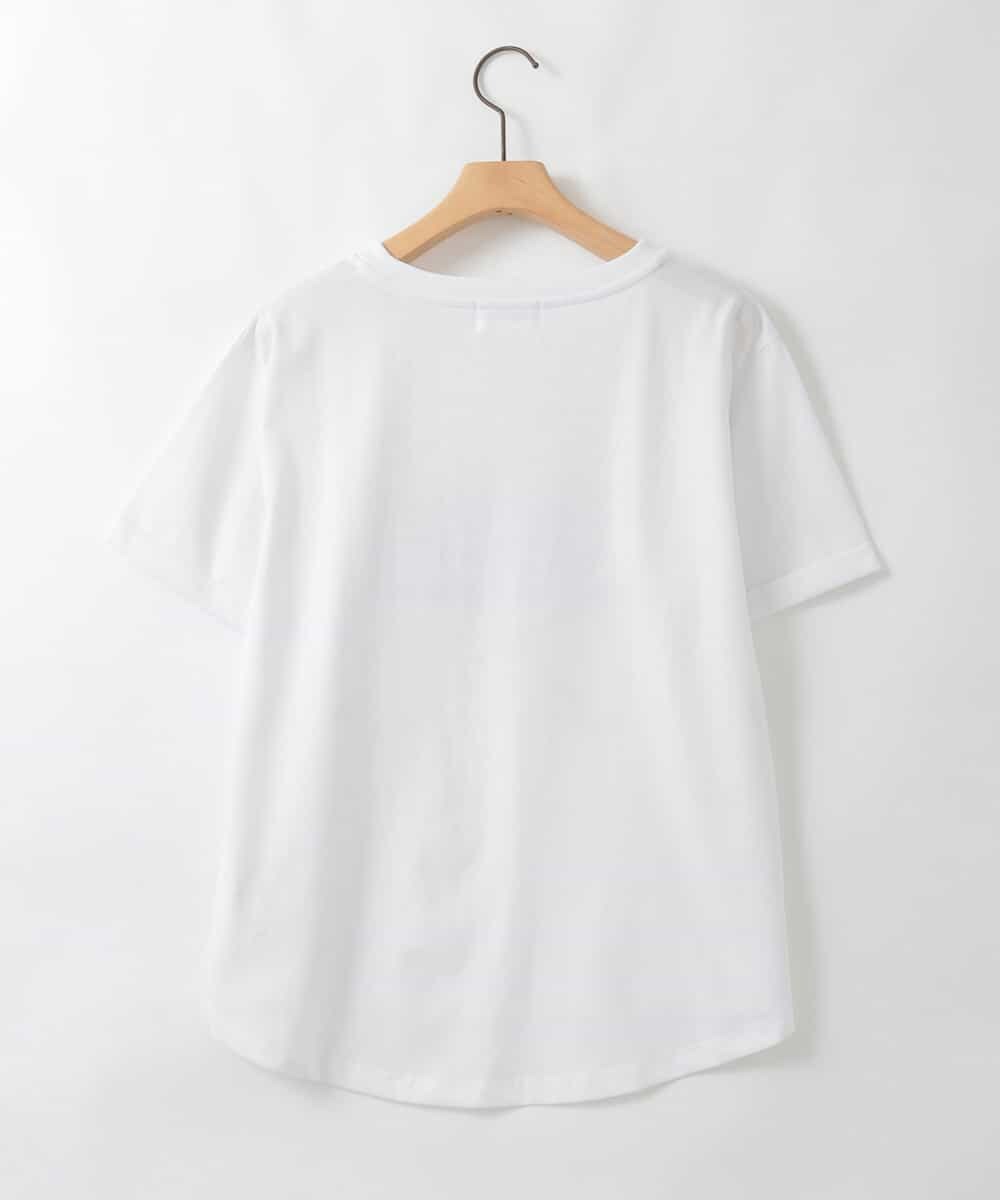 ZMKGE39090 al'aise modulation(アレーズモジュレーション) ロゴステッチデザインTシャツ ホワイト
