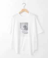 ZMKGE40100 al'aise modulation(アレーズモジュレーション) フォトプリントコラージュデザインTシャツ ホワイト