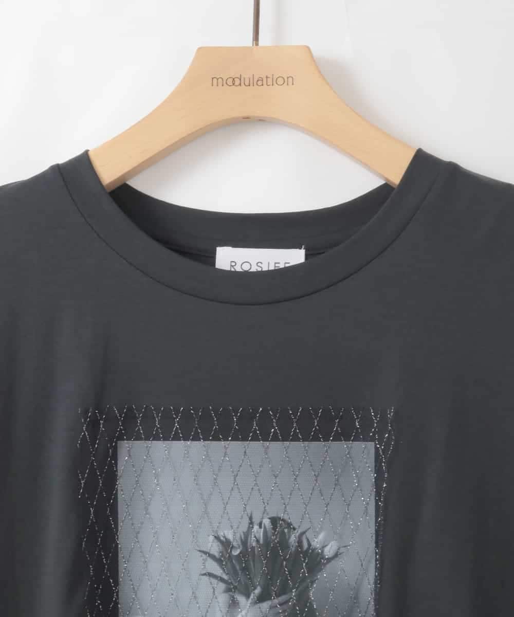 ZMKGE40100 al'aise modulation(アレーズモジュレーション) フォトプリントコラージュデザインTシャツ ブラック