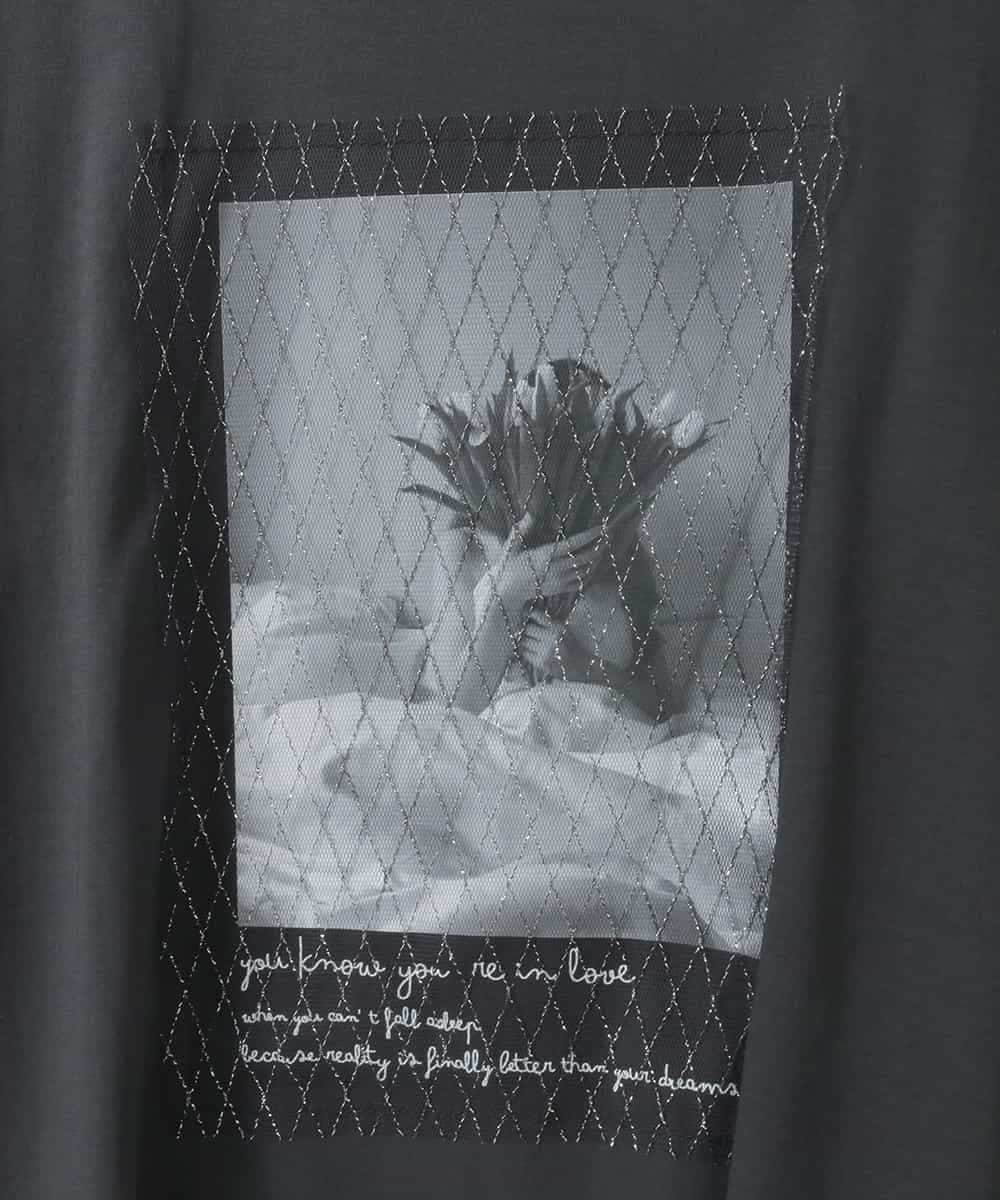 ZMKGE40100 al'aise modulation(アレーズモジュレーション) フォトプリントコラージュデザインTシャツ ブラック