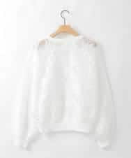 ZMKGE41140 al'aise modulation(アレーズモジュレーション) 【洗える】チュールレースデザインプルオーバー ホワイト