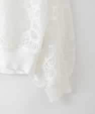 ZMKGE41140 al'aise modulation(アレーズモジュレーション) 【洗える】チュールレースデザインプルオーバー ホワイト