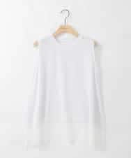 ZMKGE43090 al'aise modulation(アレーズモジュレーション) 裾レースフレアカットソー ホワイト