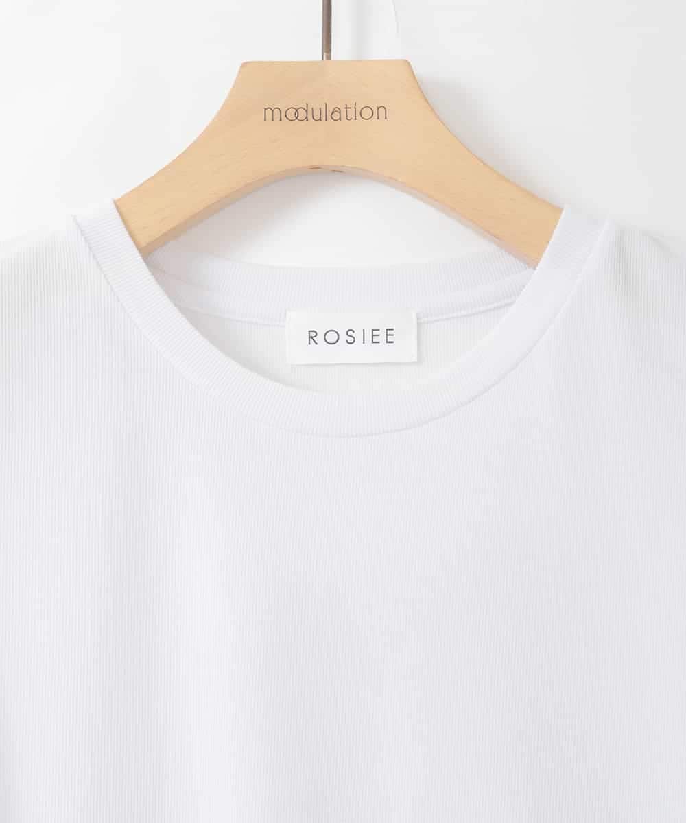 ZMKGE43090 al'aise modulation(アレーズモジュレーション) 裾レースフレアカットソー ホワイト