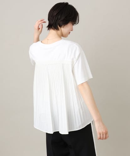 ZMKGE44110 al'aise modulation 【洗える/接触冷感】サイドファスナーバックプリーツジョイントTシャツ
