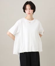 ZMKGE44110 al'aise modulation(アレーズモジュレーション) 【洗える/接触冷感】サイドファスナーバックプリーツジョイントTシャツ アイボリー