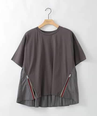 ZMKGE44110 al'aise modulation 【洗える/接触冷感】サイドファスナーバックプリーツジョイントTシャツ