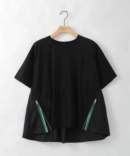 ZMKGE44110 al'aise modulation 【洗える/接触冷感】サイドファスナーバックプリーツジョイントTシャツ