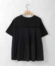 ZMKGE44110 al'aise modulation(アレーズモジュレーション) 【洗える/接触冷感】サイドファスナーバックプリーツジョイントTシャツ ブラック