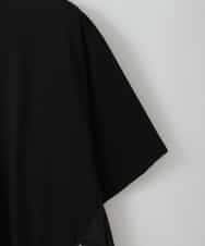 ZMKGE44110 al'aise modulation(アレーズモジュレーション) 【洗える/接触冷感】サイドファスナーバックプリーツジョイントTシャツ ブラック