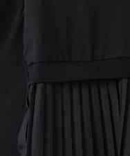 ZMKGE44110 al'aise modulation(アレーズモジュレーション) 【洗える/接触冷感】サイドファスナーバックプリーツジョイントTシャツ ブラック