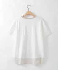 ZMKGE47120 al'aise modulation(アレーズモジュレーション) チュールレース切り替えプルオーバー ライトグレー