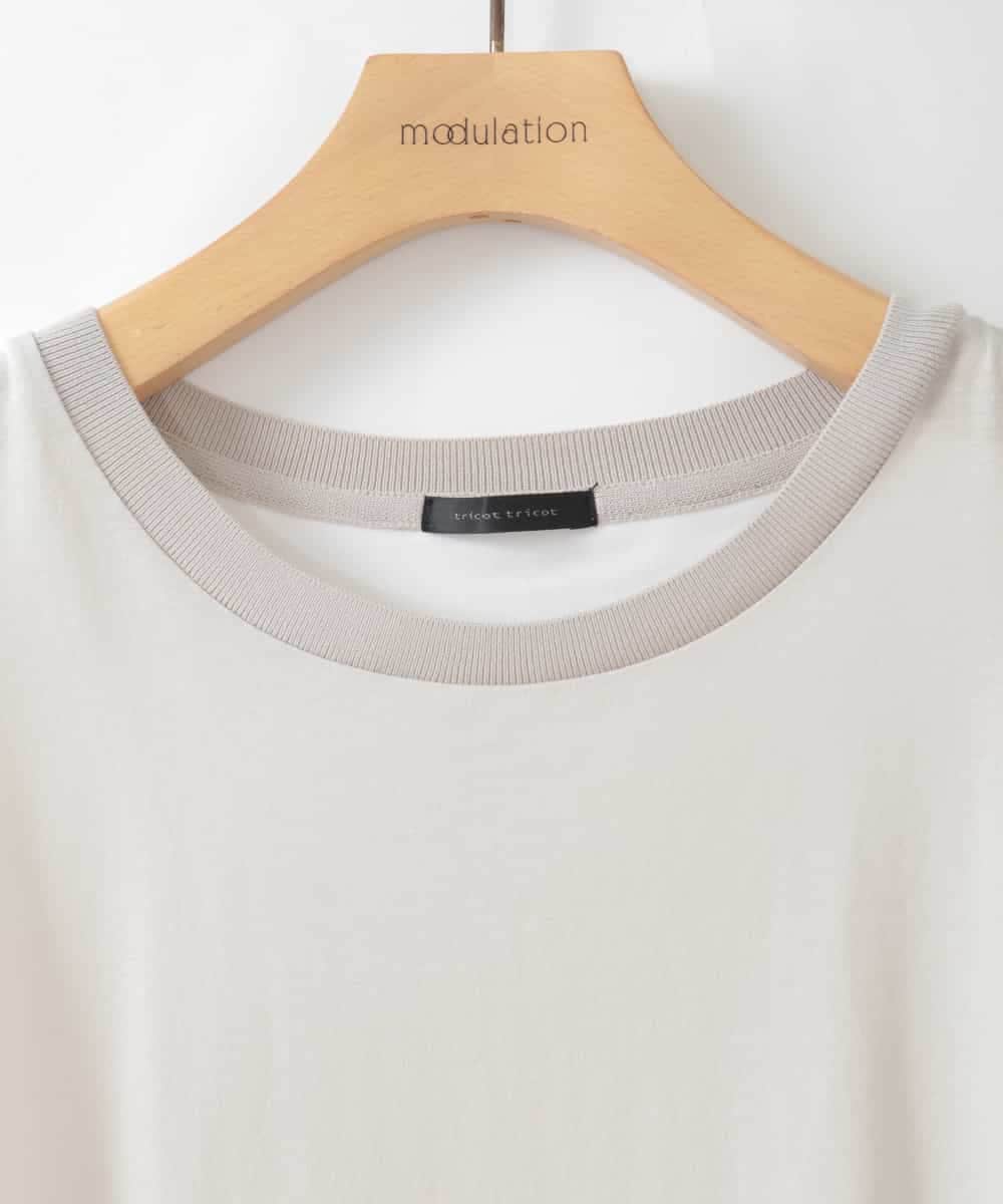 ZMKGE47120 al'aise modulation(アレーズモジュレーション) チュールレース切り替えプルオーバー ライトグレー