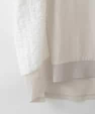 ZMKGE47120 al'aise modulation(アレーズモジュレーション) チュールレース切り替えプルオーバー ライトグレー