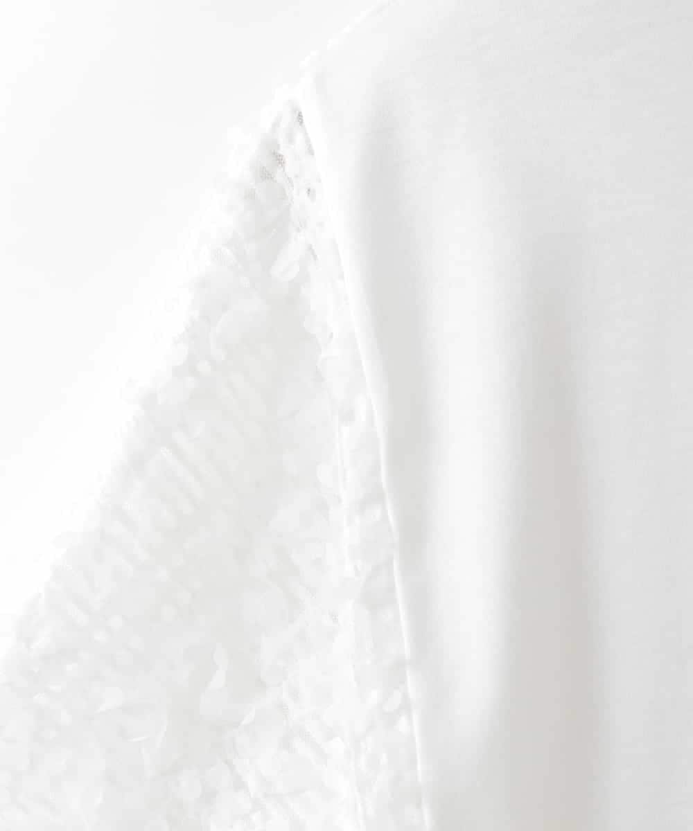 ZMKGE47120 al'aise modulation(アレーズモジュレーション) チュールレース切り替えプルオーバー ライトグレー