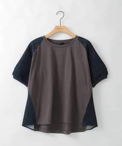 ZMKGE48098 al'aise modulation 【洗える/接触冷感】異素材ジョイントラグランカットソー