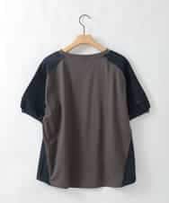 ZMKGE48098 al'aise modulation(アレーズモジュレーション) 【洗える/接触冷感】異素材ジョイントラグランカットソー ダークグレー