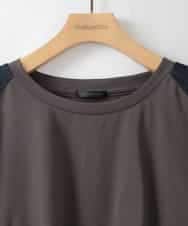 ZMKGE48098 al'aise modulation(アレーズモジュレーション) 【洗える/接触冷感】異素材ジョイントラグランカットソー ダークグレー