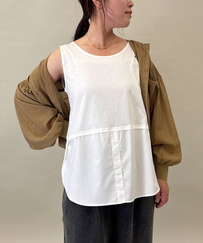 ZMKGE49049 al'aise modulation 切り替えヘムデザインタンクトップ