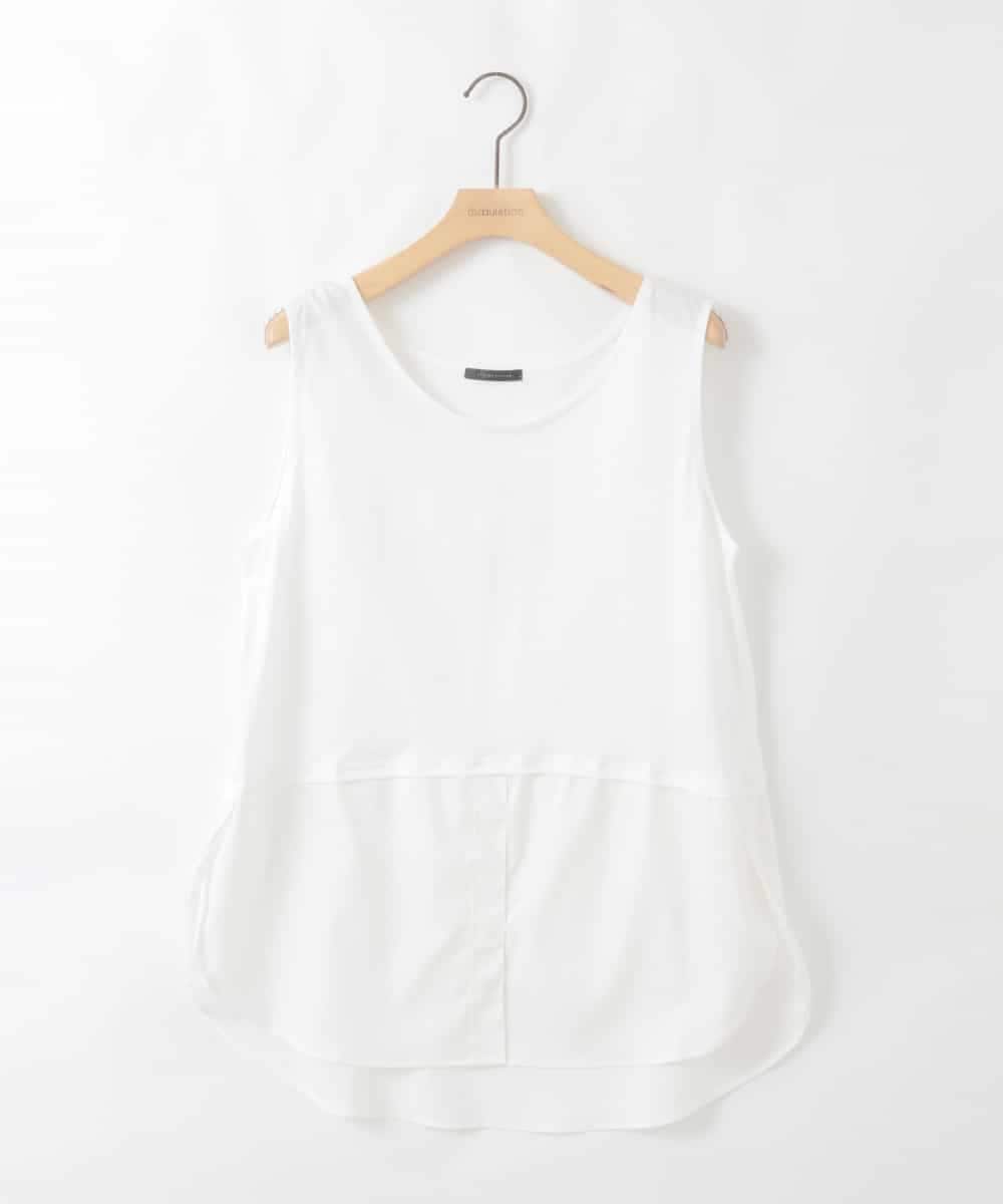 ZMKGE49049 al'aise modulation(アレーズモジュレーション) 切り替えヘムデザインタンクトップ ホワイト