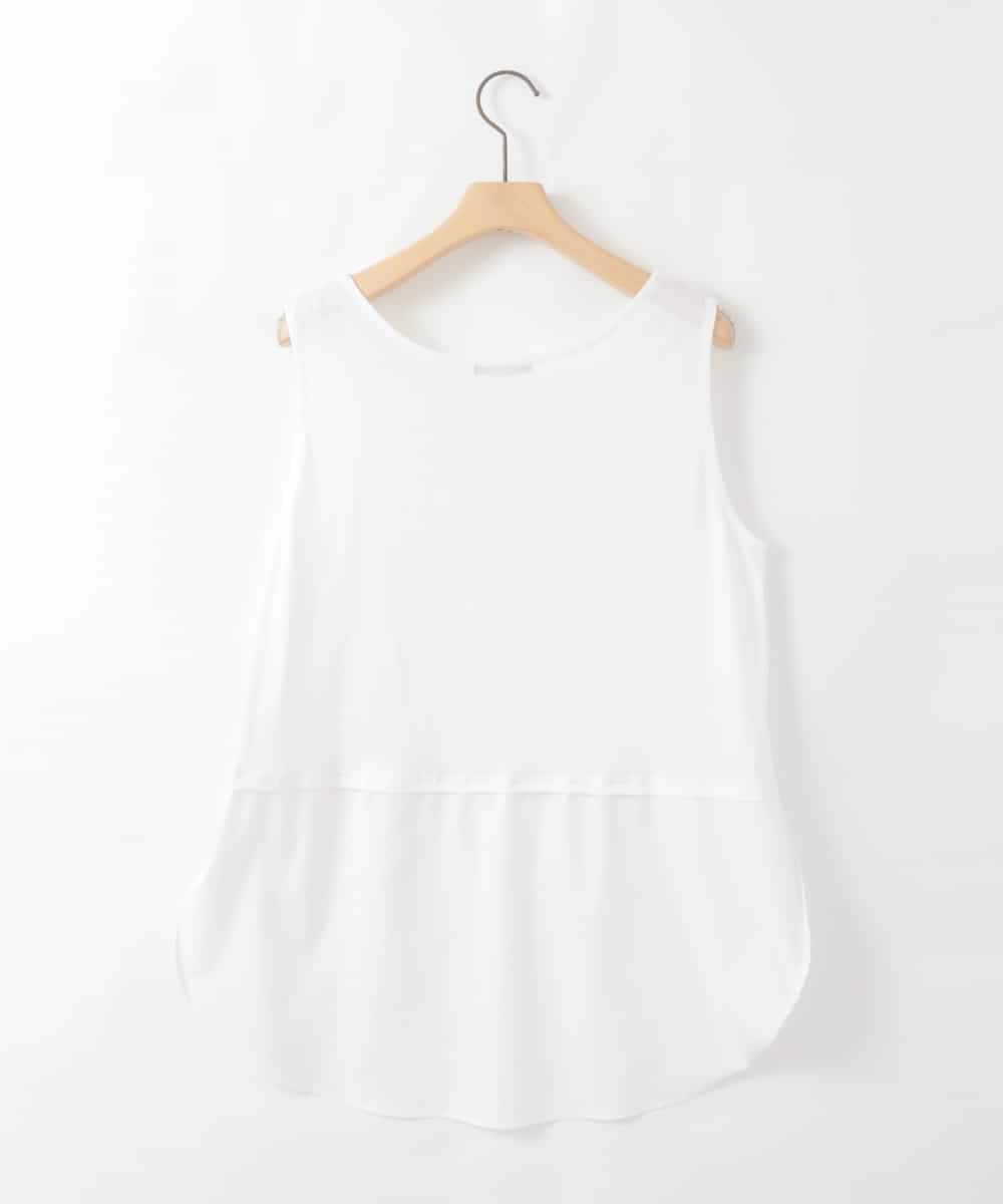 ZMKGE49049 al'aise modulation(アレーズモジュレーション) 切り替えヘムデザインタンクトップ ホワイト