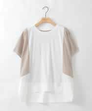 ZMKGE50098 al'aise modulation(アレーズモジュレーション) 【接触冷感】ブロッキング配色デザインカットソー アイボリー