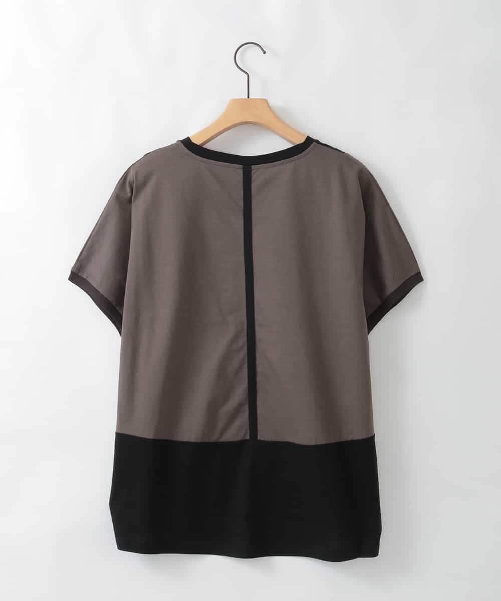 ZMKGE50098 al'aise modulation(アレーズモジュレーション) 【接触冷感】ブロッキング配色デザインカットソー ブラック