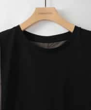 ZMKGE50098 al'aise modulation(アレーズモジュレーション) 【接触冷感】ブロッキング配色デザインカットソー ブラック