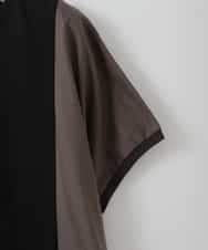 ZMKGE50098 al'aise modulation(アレーズモジュレーション) 【接触冷感】ブロッキング配色デザインカットソー ブラック