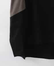 ZMKGE50098 al'aise modulation(アレーズモジュレーション) 【接触冷感】ブロッキング配色デザインカットソー ブラック