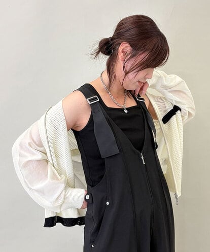 ZMKGE51049 al'aise modulation スクエアネックリブタンクトップ