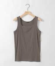 ZMKGE51049 al'aise modulation(アレーズモジュレーション) スクエアネックリブタンクトップ ダークグレー