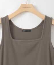 ZMKGE51049 al'aise modulation(アレーズモジュレーション) スクエアネックリブタンクトップ ダークグレー