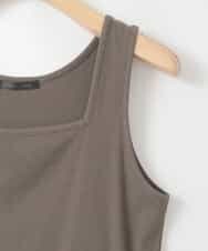 ZMKGE51049 al'aise modulation(アレーズモジュレーション) スクエアネックリブタンクトップ ダークグレー