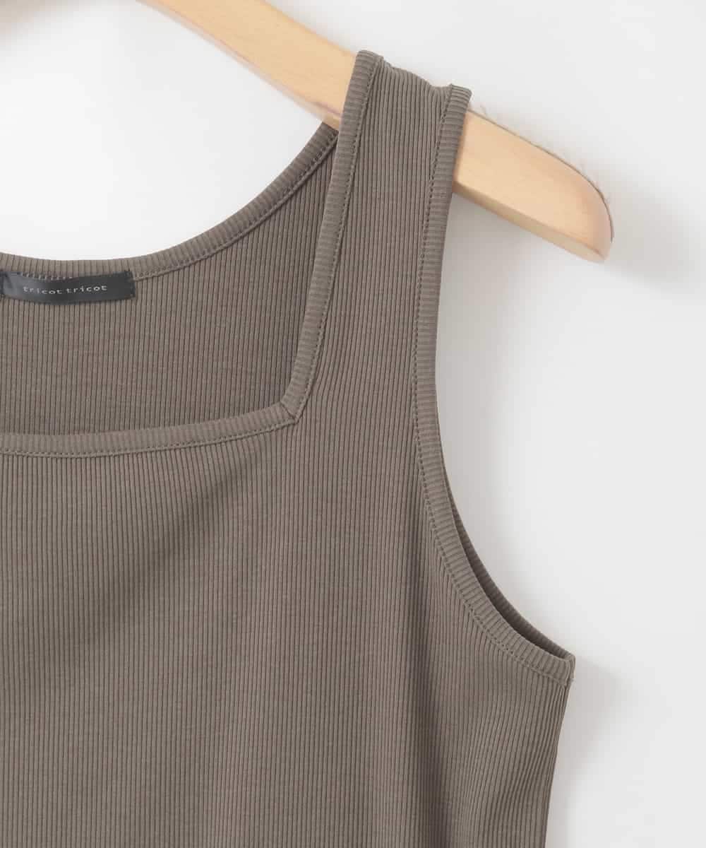 ZMKGE51049 al'aise modulation(アレーズモジュレーション) スクエアネックリブタンクトップ ダークグレー