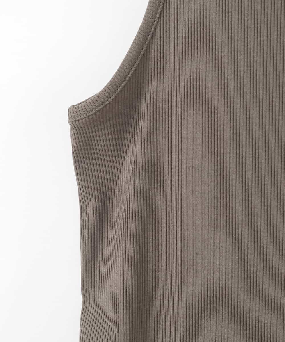 ZMKGE51049 al'aise modulation(アレーズモジュレーション) スクエアネックリブタンクトップ ダークグレー