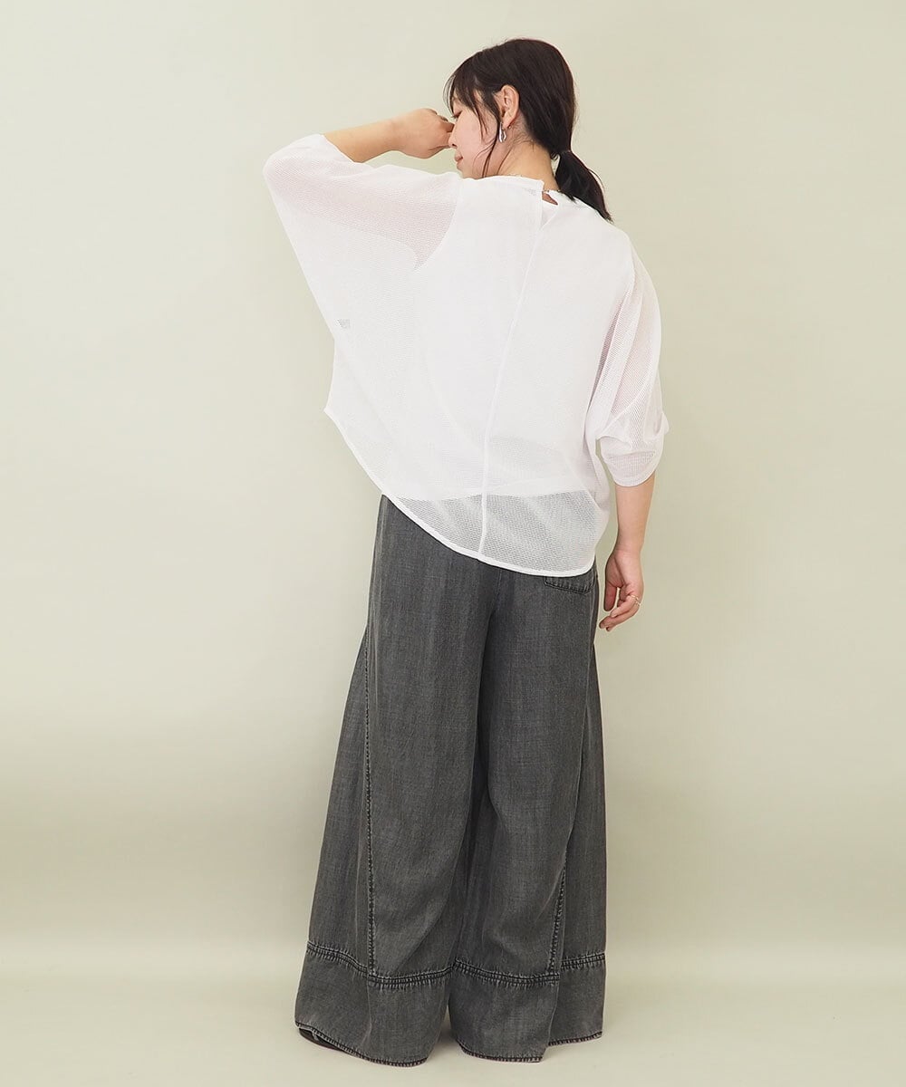 ZMKGE52099 al'aise modulation(アレーズモジュレーション) 【セットアイテム】ロゴタンクトップ×メッシュドルマンプルオーバー ホワイト