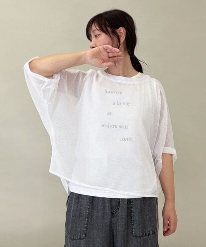 ZMKGE52099 al'aise modulation 【セットアイテム】ロゴタンクトップ×メッシュドルマンプルオーバー