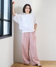 ZMKGE52099 al'aise modulation(アレーズモジュレーション) 【セットアイテム】ロゴタンクトップ×メッシュドルマンプルオーバー ホワイト