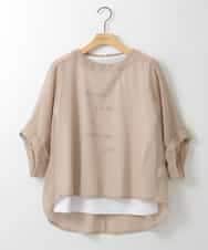 ZMKGE52099 al'aise modulation(アレーズモジュレーション) 【セットアイテム】ロゴタンクトップ×メッシュドルマンプルオーバー ベージュ