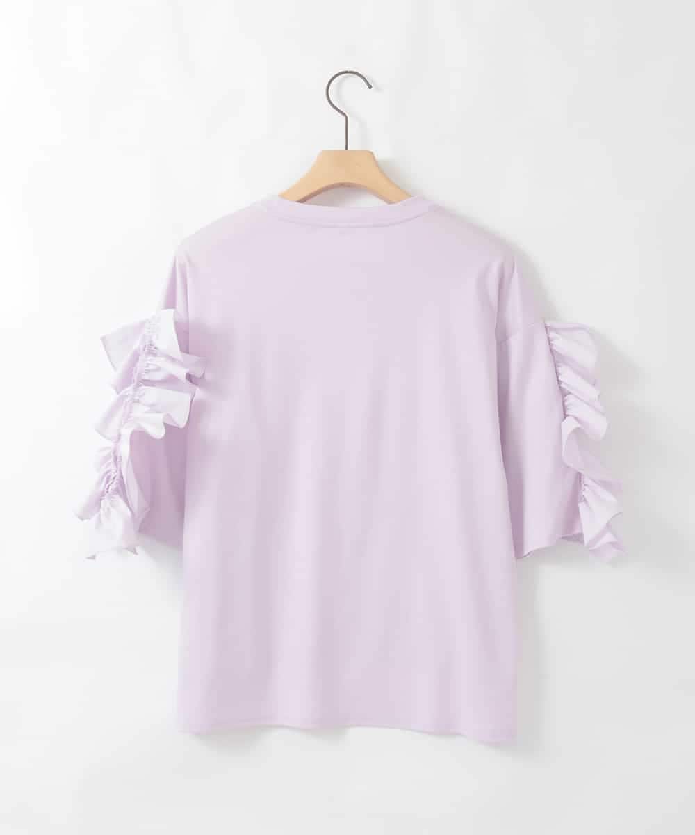 ZMKGE53110 al'aise modulation(アレーズモジュレーション) ギャザーフリルスリーブコットンカットソー ピンク