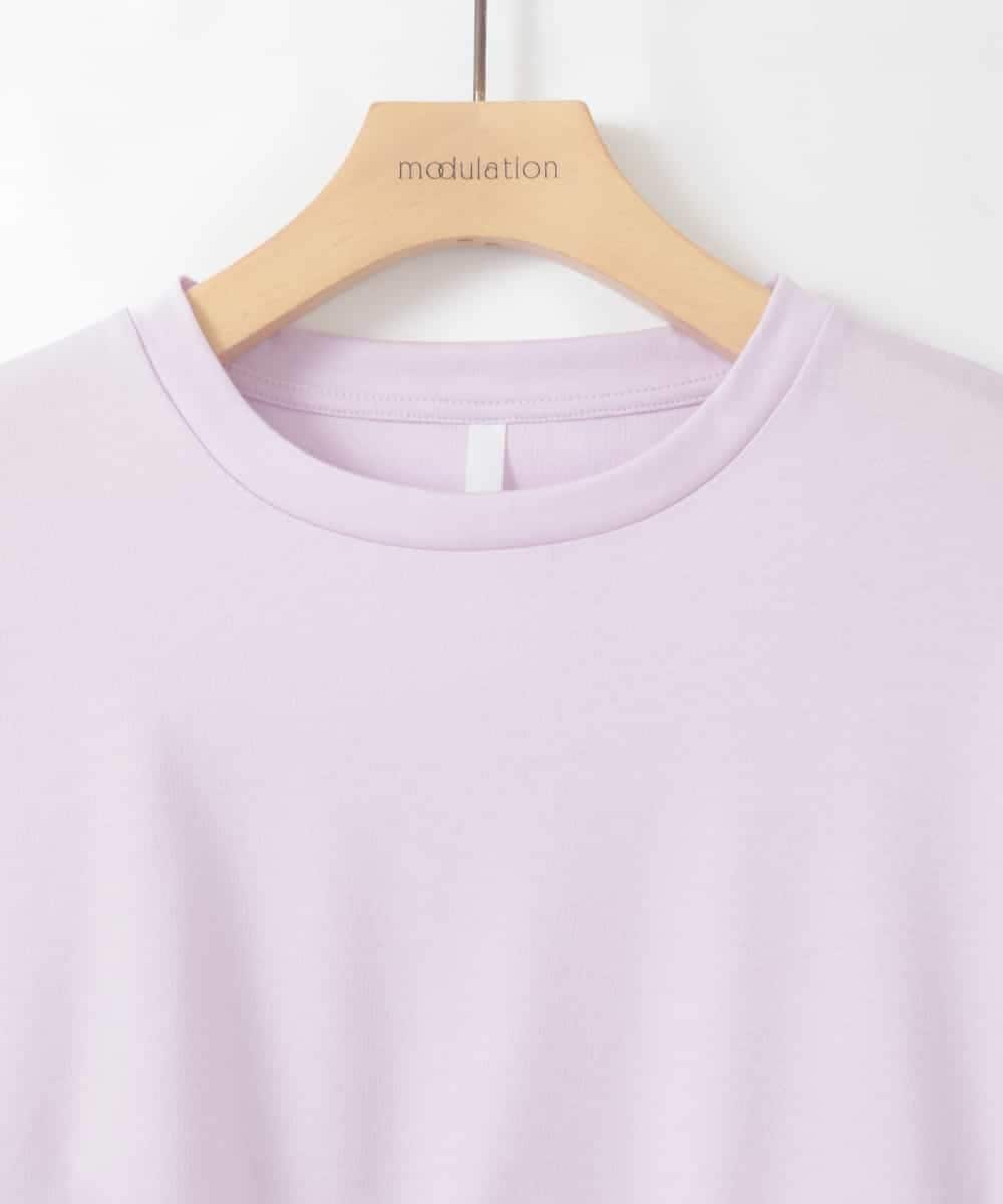 ZMKGE53110 al'aise modulation(アレーズモジュレーション) ギャザーフリルスリーブコットンカットソー ピンク