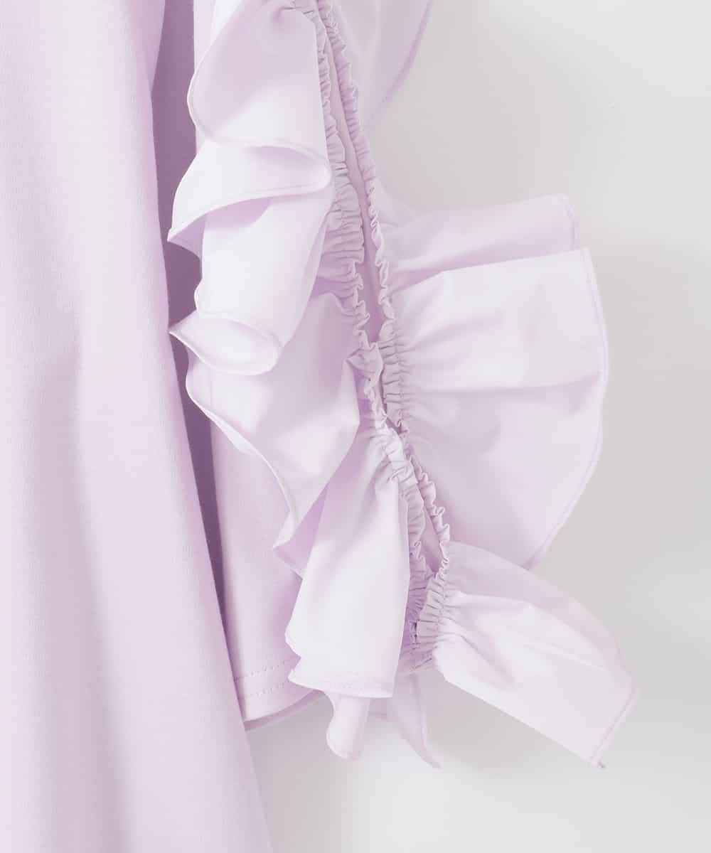 ZMKGE53110 al'aise modulation(アレーズモジュレーション) ギャザーフリルスリーブコットンカットソー ピンク