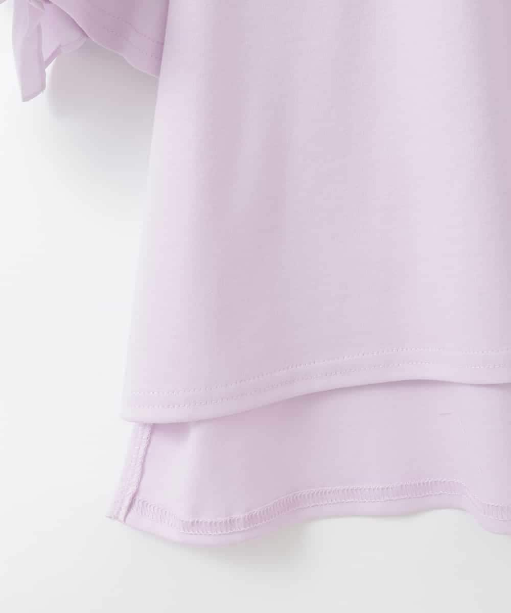 ZMKGE53110 al'aise modulation(アレーズモジュレーション) ギャザーフリルスリーブコットンカットソー ピンク