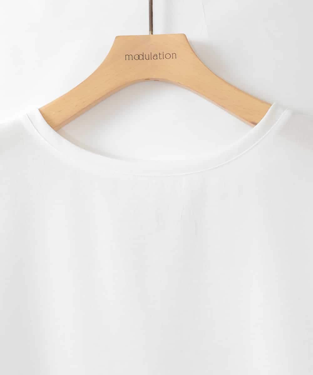 ZMKGE54099 al'aise modulation(アレーズモジュレーション) 切り替えデザインテールロングカットソー ホワイト