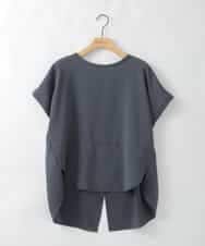 ZMKGE54099 al'aise modulation(アレーズモジュレーション) 切り替えデザインテールロングカットソー ダークグレー