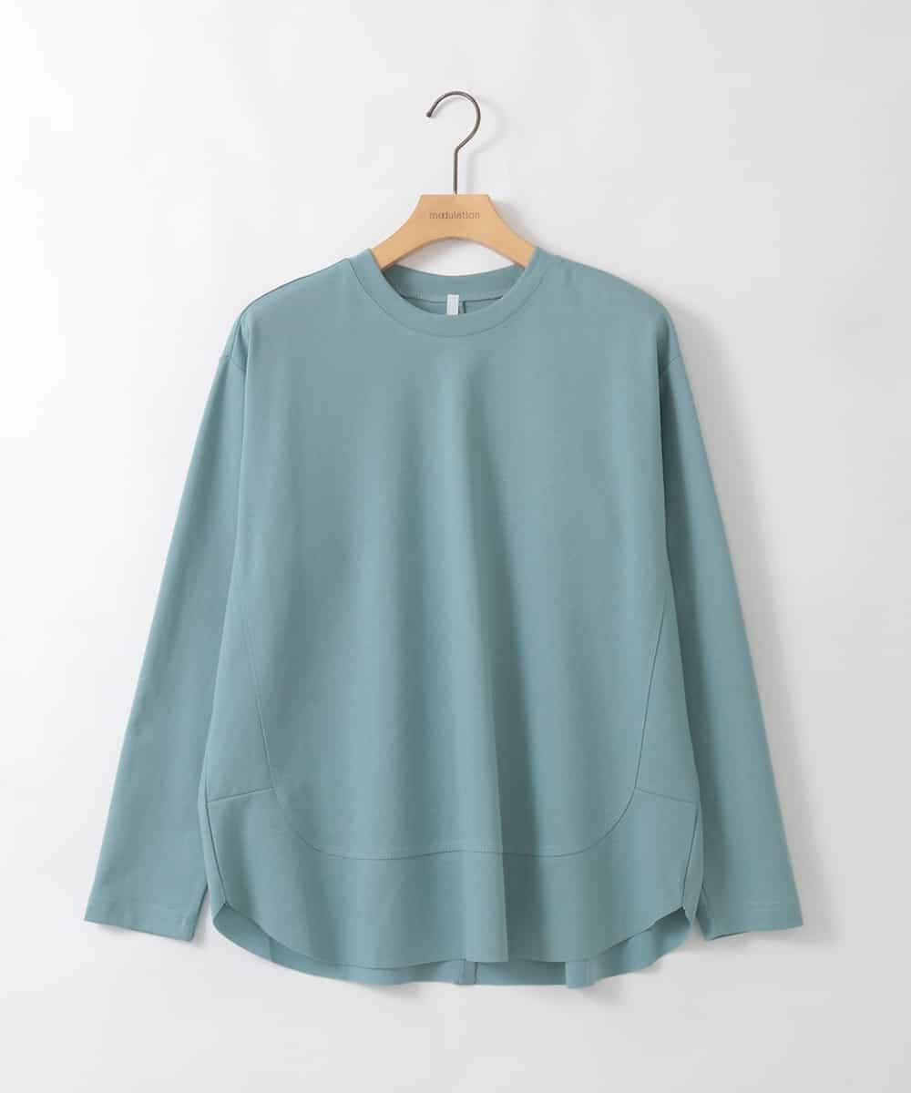 ZMKGE55069 al'aise modulation(アレーズモジュレーション) ラウンドヘムデザインカットソー ライトブルー