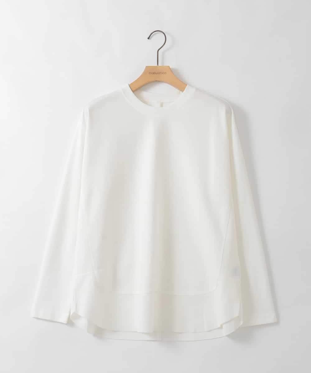 ZMKGE55069 al'aise modulation(アレーズモジュレーション) ラウンドヘムデザインカットソー アイボリー